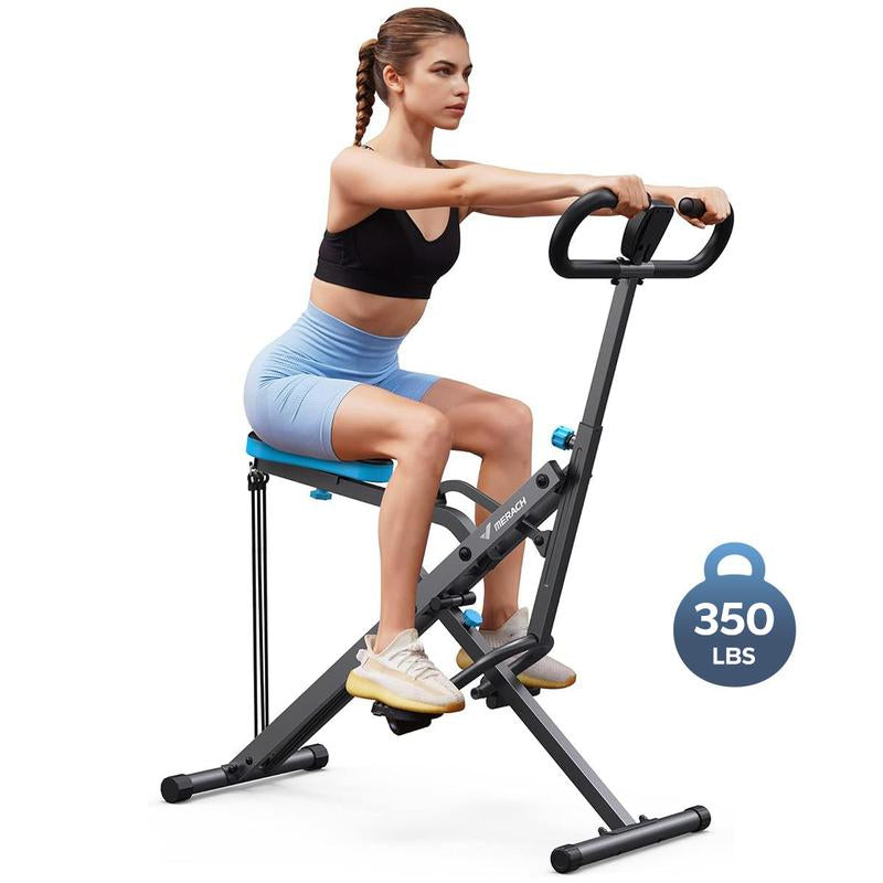 MERACH Squat Machine Glutes Workout Adjustable Resistance Foldable Exercise Equipment Leg Exercise Machine Rowing Machine
