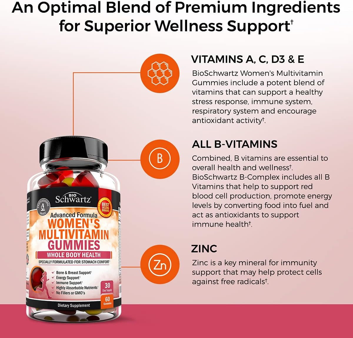 (2 Pack) Women'S Multivitamin Gummies | Immune Support Supplement | Mixed Berry Flavor, 60Ct