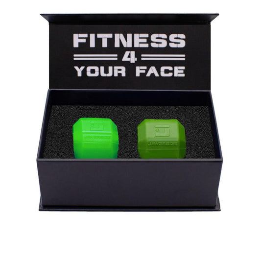 Jawzrsize Jaw Exerciser for Men - Pop N Go Guys Pack Intermediate Green and Advanced Green Jaw Trainer, Jaw Clenching Relief, Jawline Shaper and Neck Exerciser