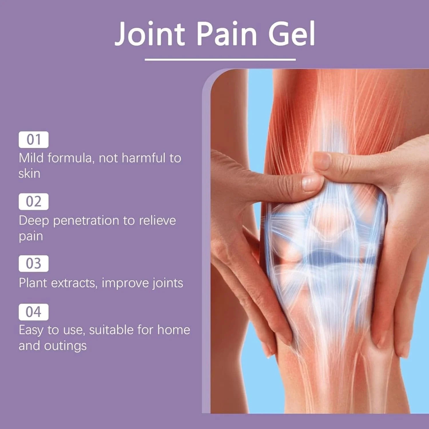 Kreain Purple Gel Kresin Joint Pain Purple Gel, Kresin Joint Gel for Joint Activities Throughout the Body, Purple Joint Repair Gel Relief for Back, Relief for Back, Neck, Hands, Kneel (1PC)