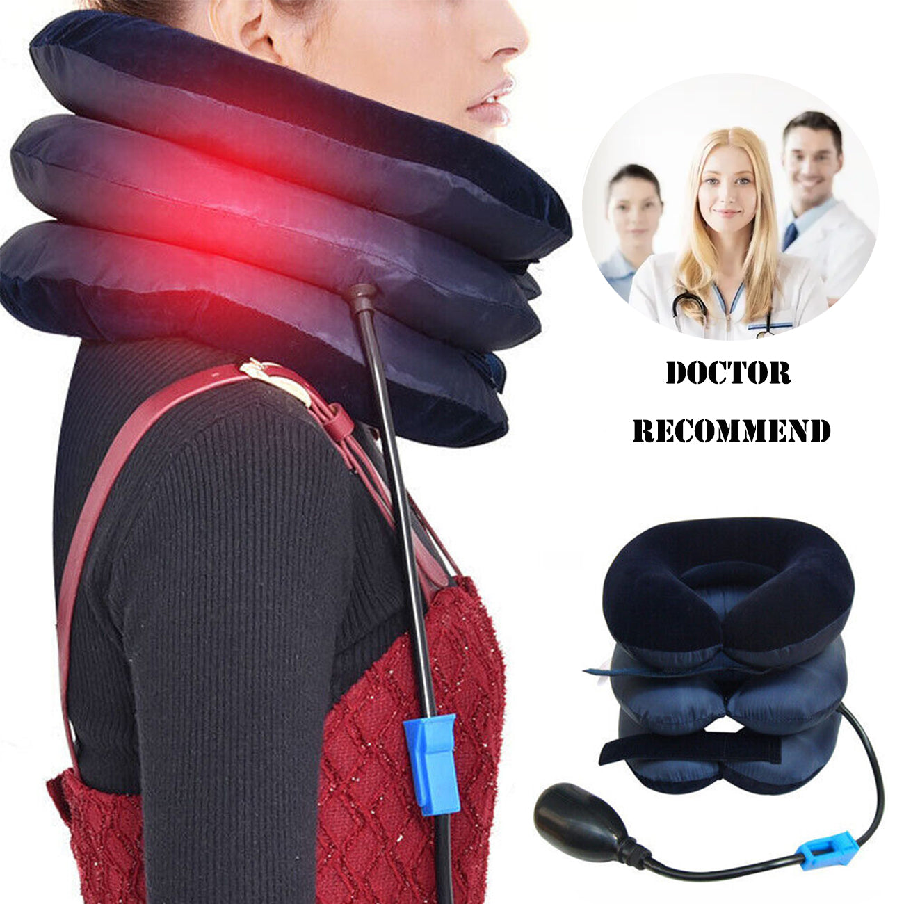 Cervical Neck Traction Device Collar Brace Support Pain Relife Stretcher Therapy