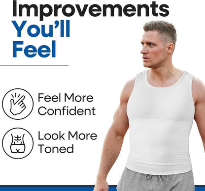 Compression Shirt for Men | Gynecomastia Compression Tank Top Men | Mens Shapewear Compression Shirts Workout Gym Clothing Workout Vest