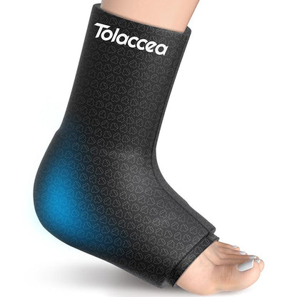 Tolaccea Ankle Foot Ice Pack Wrap for Injuries Reusable Gel Ice Pack for Hot and Cold Therapies Flexible Cold Pack for Achilles Tendonitis Plantar Fasciitis Swelling Sprained Post-Surgery Recovery