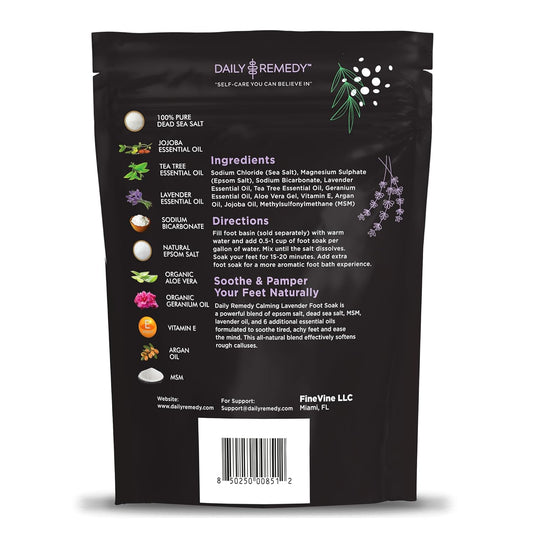 Calming Lavender Foot Soak with Epsom Salt - 2 PACK -Foot Soak Soothes Sore Tired Feet, Athletes Foot & Remove Foot Odor. Best Foot Spa Pedicure Set