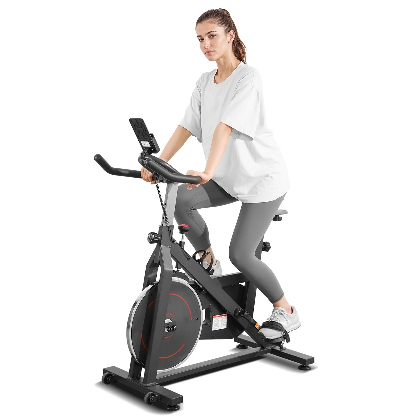 Exercise Bike Indoor Cycling Bike with 300Lbs. Big Seat Cushion for Home Cardio Leg Workout