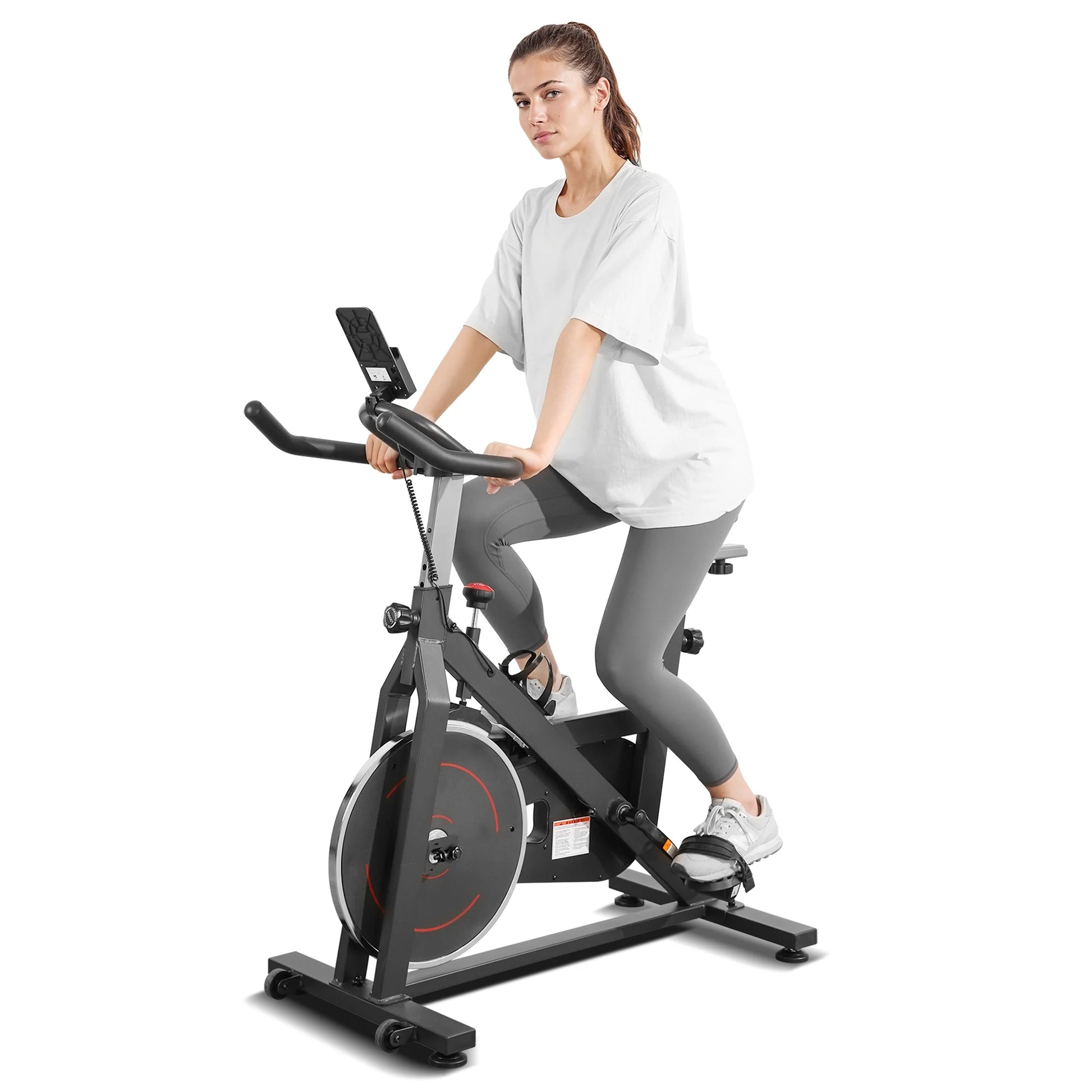Exercise Bike Indoor Cycling Bike with 300Lbs. Big Seat Cushion for Home Cardio Leg Workout