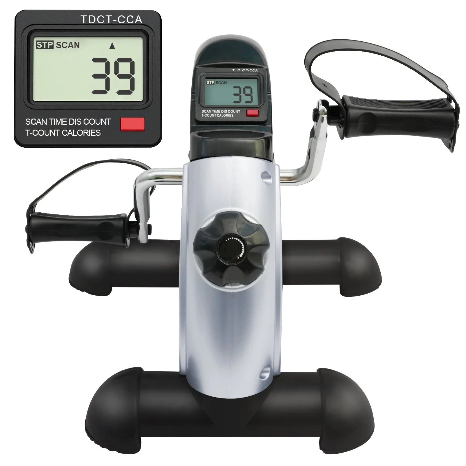 Under Desk Bike Pedal Exerciser, Mini Cycle Exercise Bike, Portable Leg Exerciser with Digital Display for Home