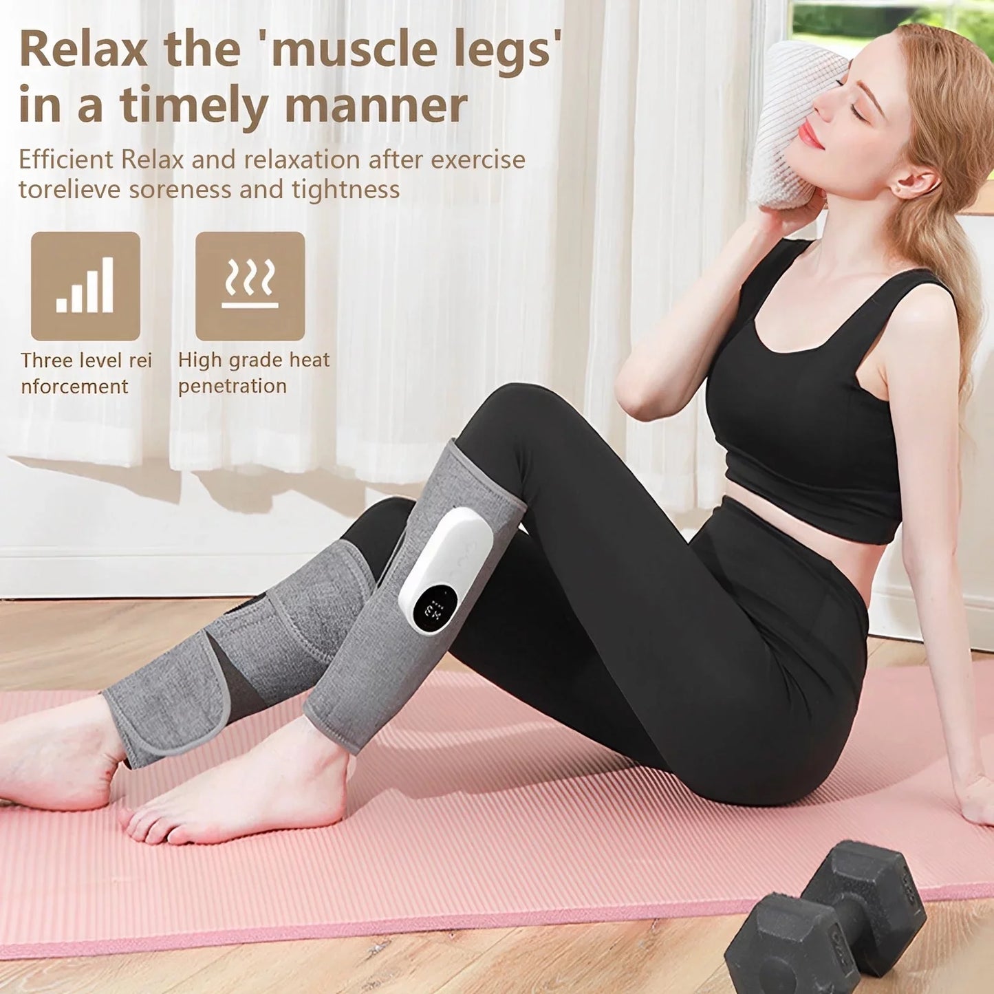 Leg Massager, Calf Air Compression Massager with Heat, 3 Intensities, 3 Modes, Leg Massager for Circulation and Pain Relief, Christmas Gifts, 1 Pcs Gray