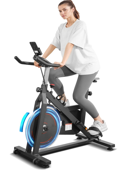 Exercise Bike Indoor Cycling Bike with 300Lbs. Big Seat Cushion for Home Cardio Leg Workout