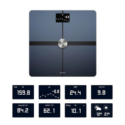 Body+ - Digital Wi-Fi Smart Bathroom Scale in Black, 398 Lb Capacity