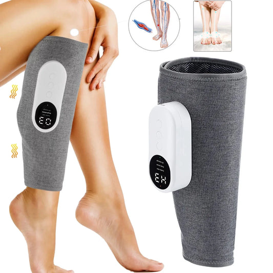 Leg Massager, Calf Air Compression Massager with Heat, 3 Intensities, 3 Modes, Leg Massager for Circulation and Pain Relief, Christmas Gifts, 1 Pcs Gray