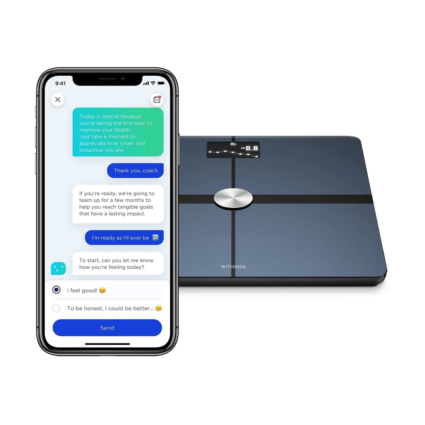 Body+ - Digital Wi-Fi Smart Bathroom Scale in Black, 398 Lb Capacity