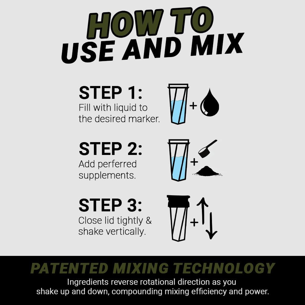 2.0 Vortex Blender Shaker Bottle Holds Upto 28Oz | No Blending Ball or Whisk | USA Made | Portable Pre Workout Whey Protein Drink Shaker Cup | Mixes Cocktails Smoothies Shakes | Top Rack Safe