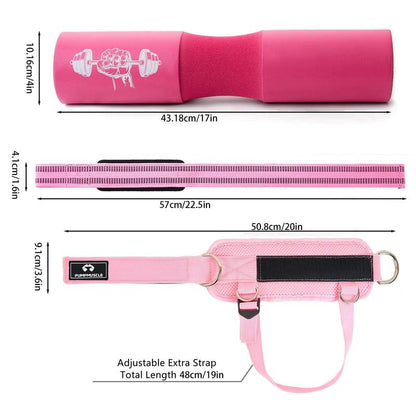 Resistance Band Set, 1 Set Barbell Pad & Resistance Band & Ankle Strap & Weight Lifting Strap & Carry Bag, Barbell Pad Set for Squat, Hip Thrusts, Lunges, Gifts for Best Friend, Gym Essentials Accessories, Home Gym Kit, Exercise Equipment, Workout Bands