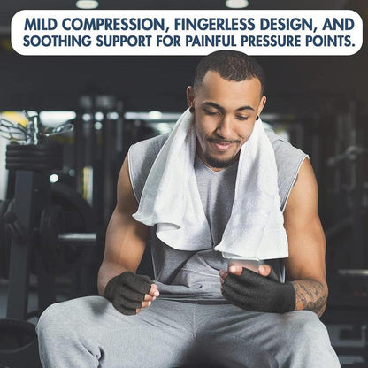 Arthritis Compression Gloves, 1 Pair Anti-Slip Glue Dot Fingerless Gloves for Work, Cycling Gloves, Sports & Outdoor Accessories for Women & Men, Fitness Accessories, Gym Accessories, Adjustable Strap Workout Equipment