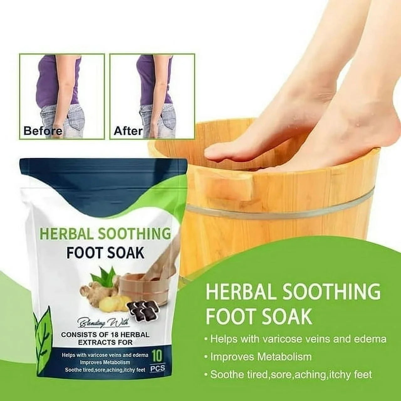 Herbal Detox Foot Soak Beads, Herbal Detox&Shaping Cleansing Foot Soak Beads, Herbal Detox Cleansing Foot Soak Beads, Foot Care 2Pcs