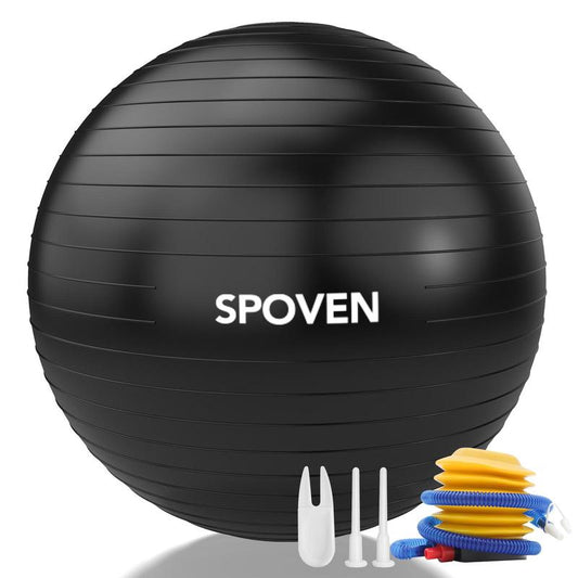 Yoga & Exercise Ball for Fitness, Balance, and Therapy - Available in 2 Sizes, Includes Quick Pump, Ideal for Pregnancy, Stability Training