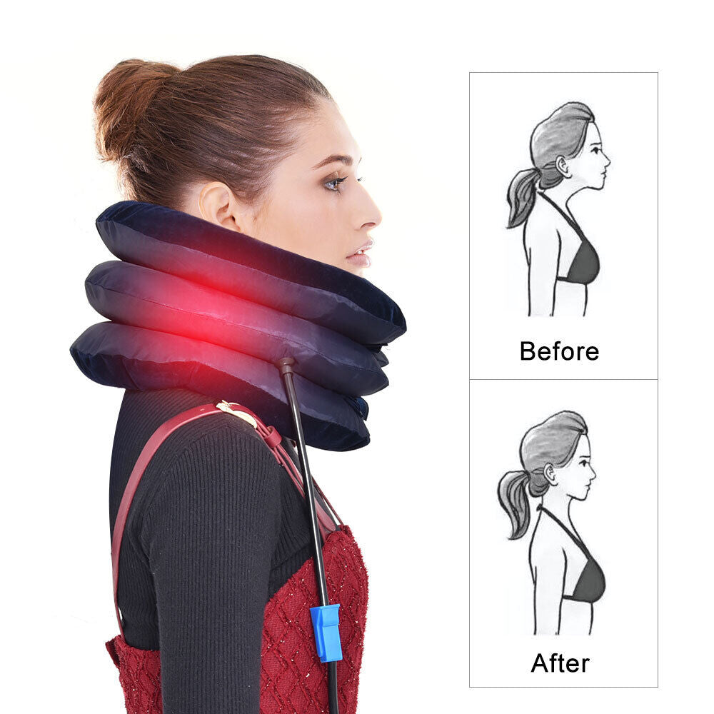 Cervical Neck Traction Device Collar Brace Support Pain Relife Stretcher Therapy