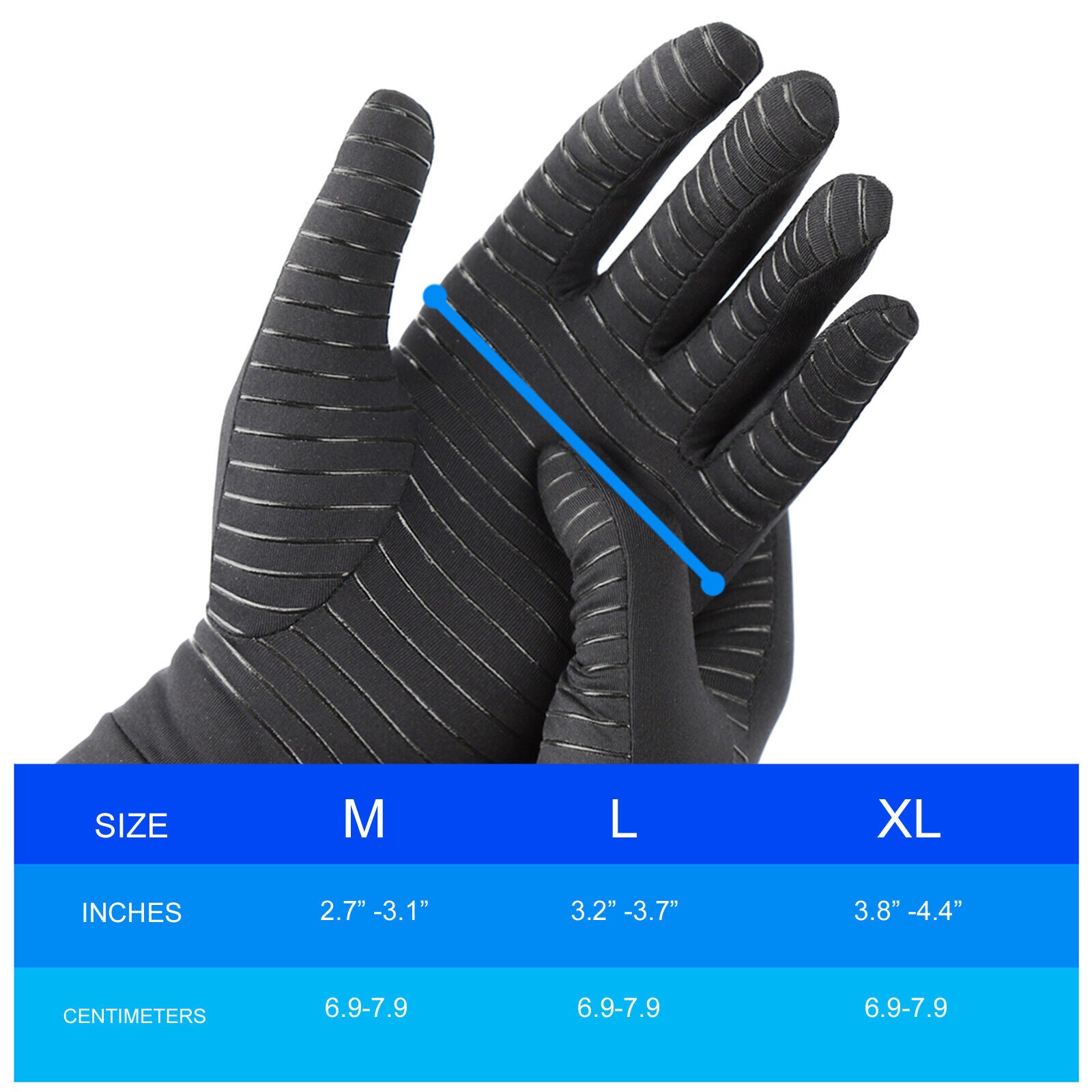 Copper Arthritis Compression Gloves Hand Wrist Brace Support Joint Pain Relief