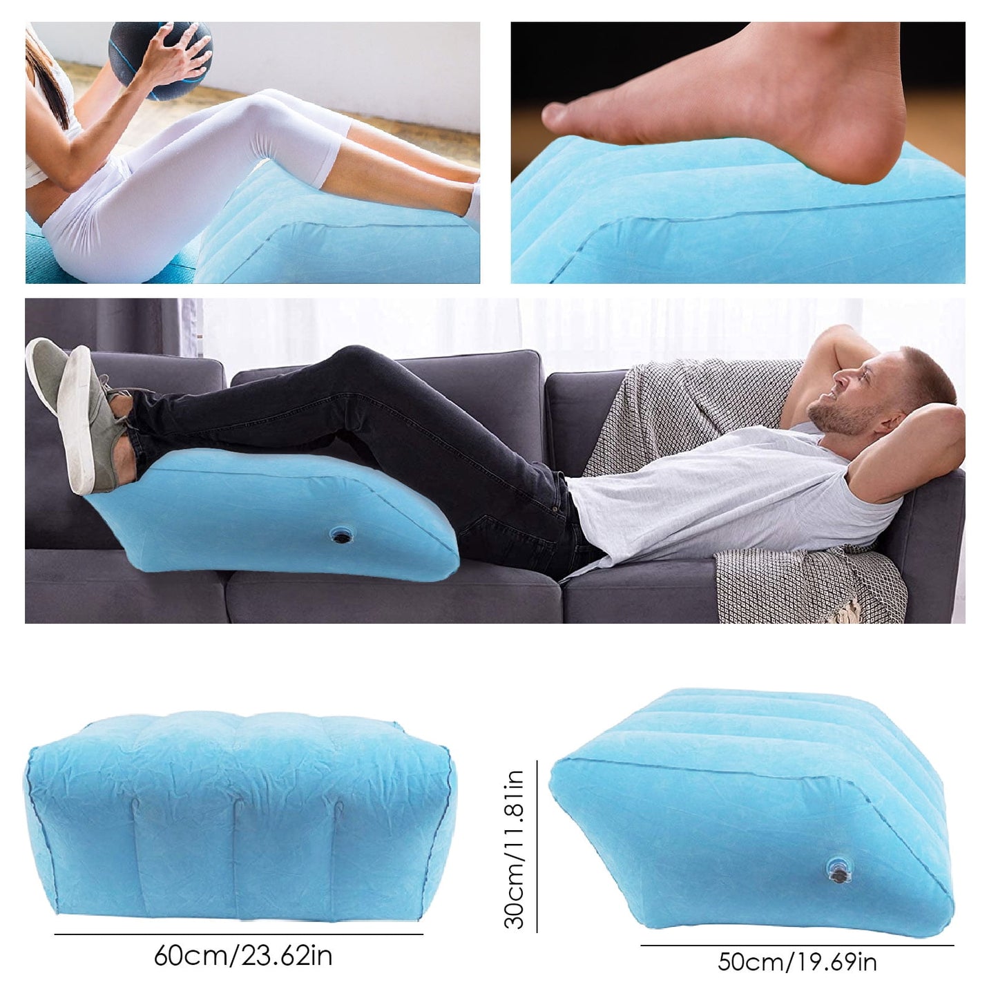 Inflatable Leg Rest, Leg Wedge Pillow for Raising Legs and Knee