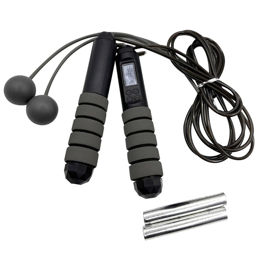10 Ft. Adjustable Length Digital Weighted Jump Rope with Calorie Counter, Black
