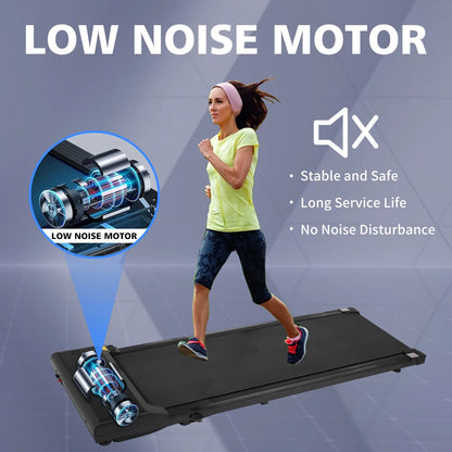 [ US in STOCK] under Desk Treadmill, Slim Flat Walking Pad, Portable Walking Jogging Machine for Home Office Exercise - Remote Control, LCD Display, Stored under Sofa Free Installation