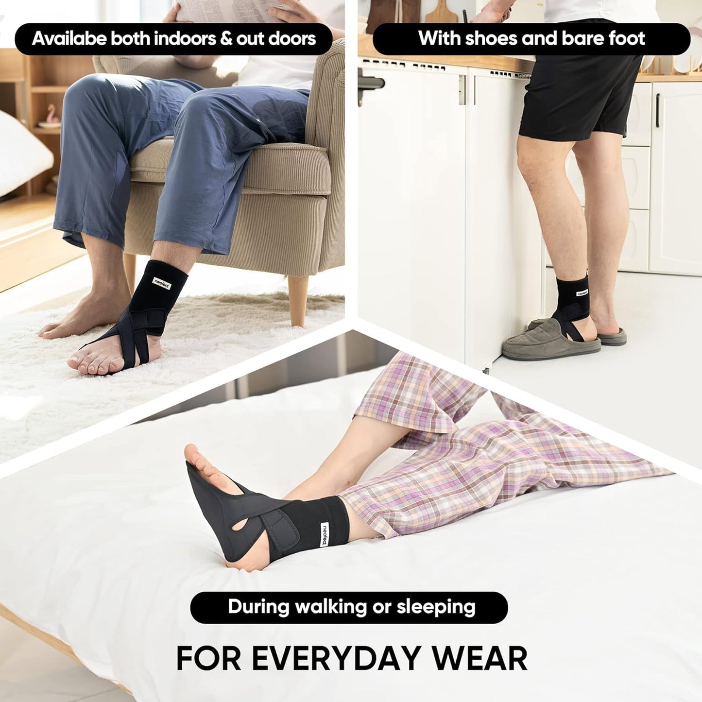 Drop Foot Brace - Adjustable AFO Ankle Brace for Walking & Stroke Recovery, Breathable Material for Ankle and Foot Support, Comfortable Design (Medium/Left)