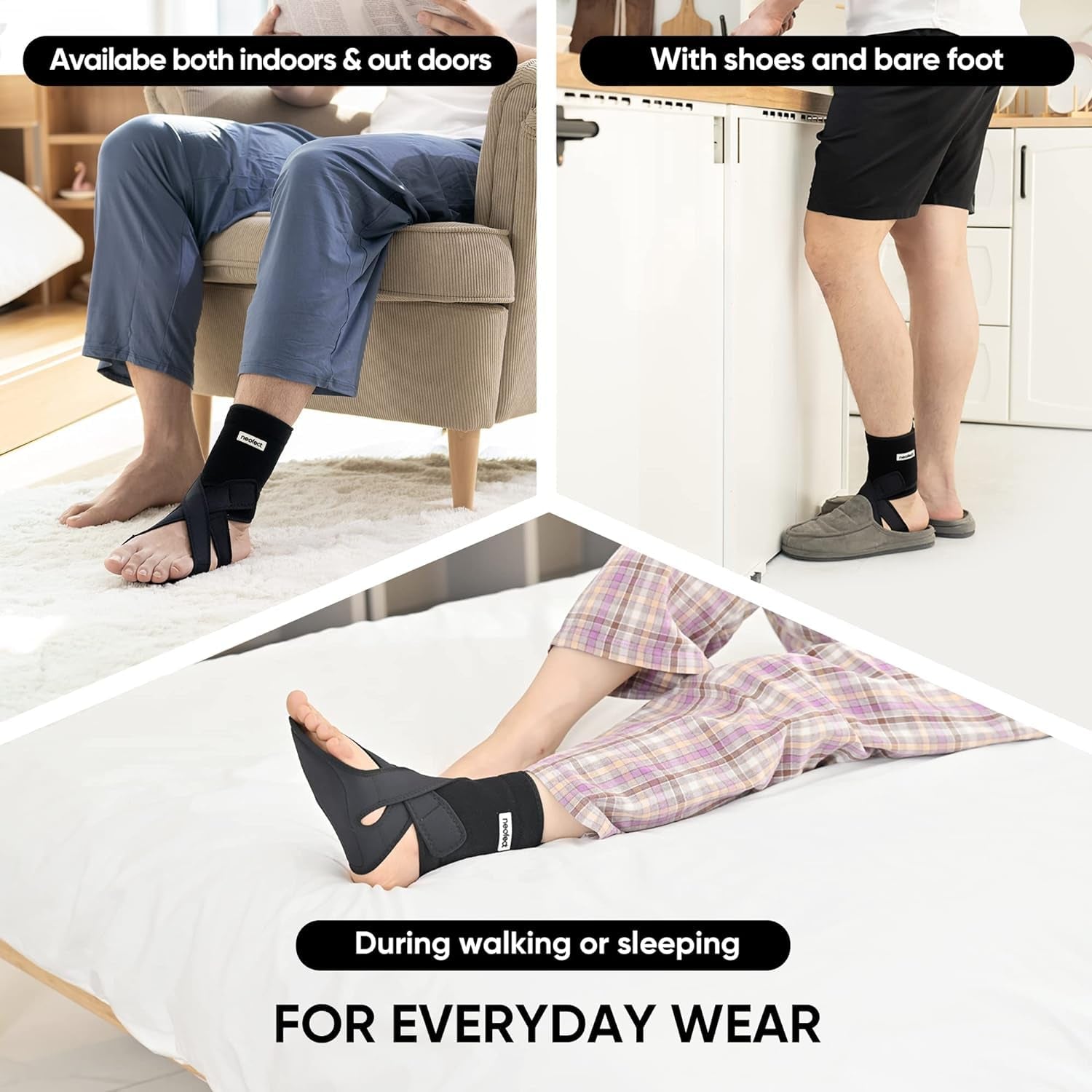Drop Foot Brace - Adjustable AFO Ankle Brace for Walking & Stroke Recovery, Breathable Material for Ankle and Foot Support, Comfortable Design (Medium/Left)