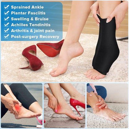 Tolaccea Ankle Foot Ice Pack Wrap for Injuries Reusable Gel Ice Pack for Hot and Cold Therapies Flexible Cold Pack for Achilles Tendonitis Plantar Fasciitis Swelling Sprained Post-Surgery Recovery