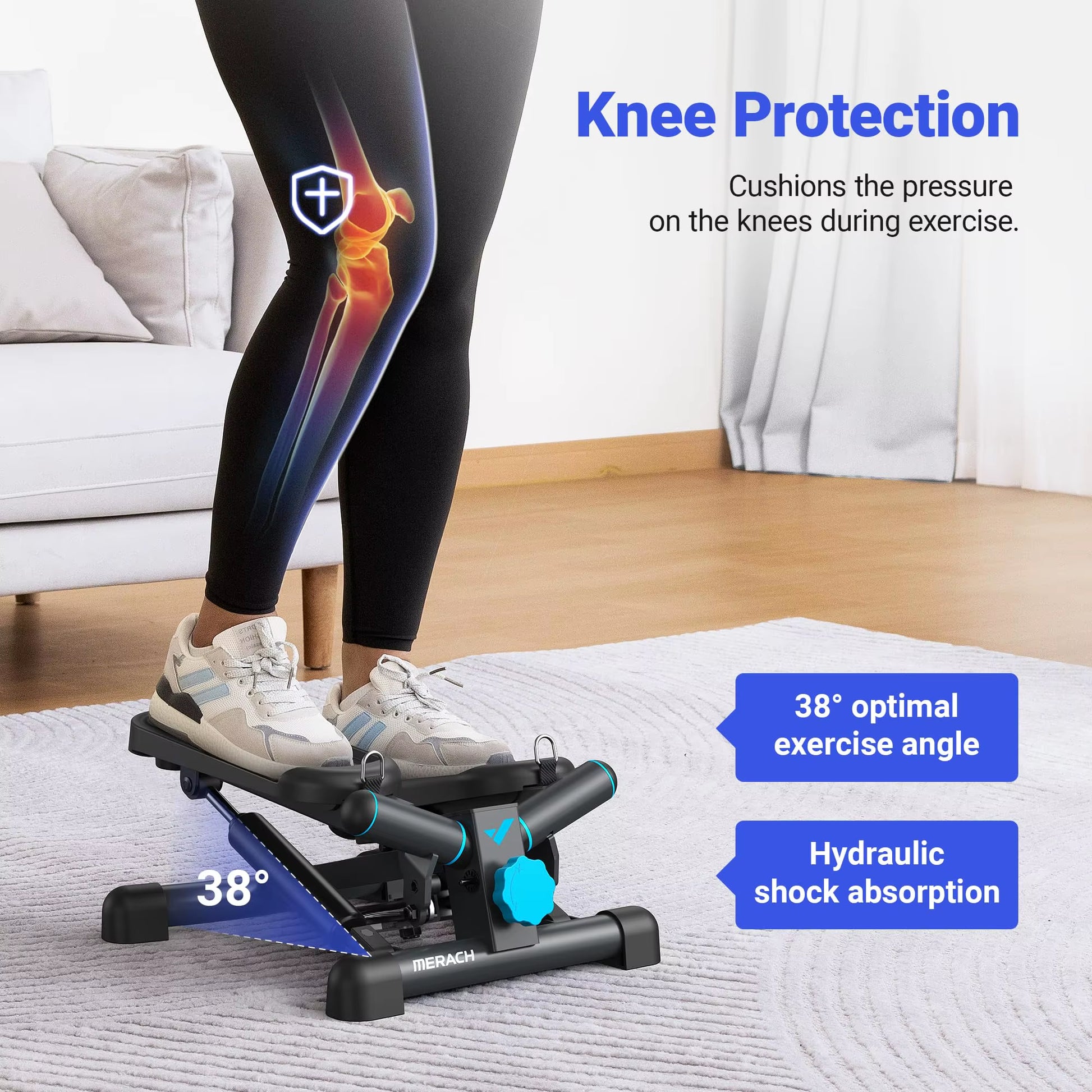 Mini Stepper for Exercise Twist Stair Stepper 330LBS Capacity Stepper Exercise Equipment with Resistance Band for Fitness