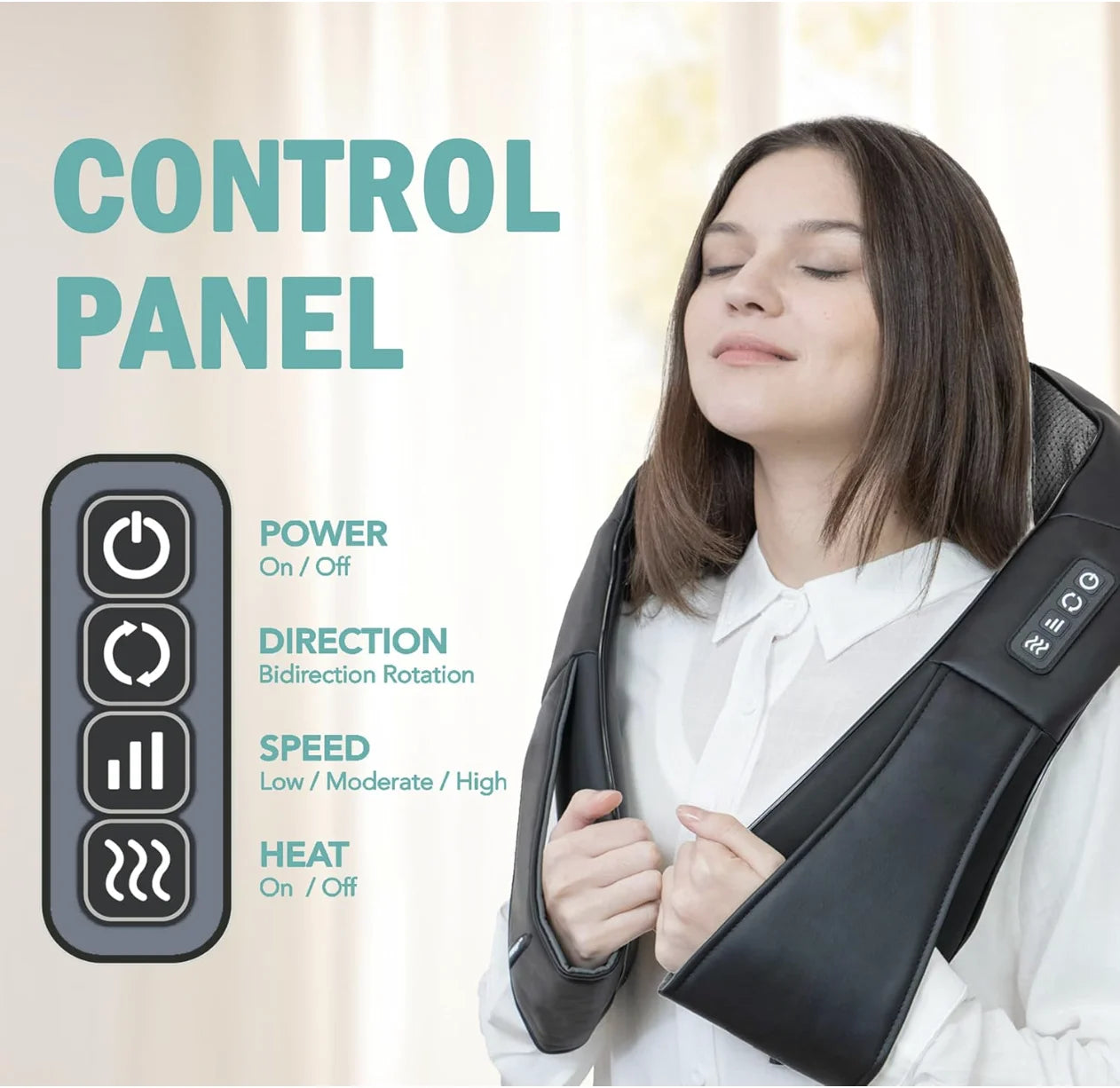 Dailylife Shiatsu Neck and Back Massager with Soothing Heat,  Electric Deep Tissue 3D Kneading Massage Pillow for Shoulder, Leg, Body Muscle Pain Relief,