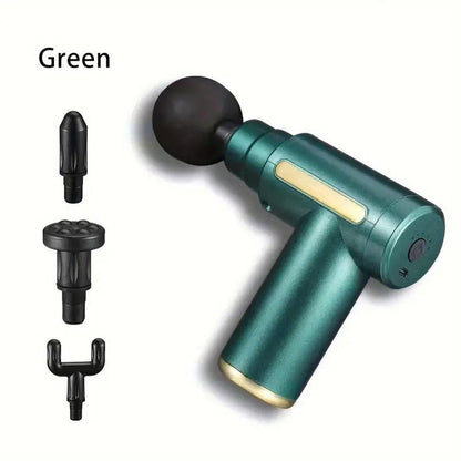 Mini Comfort Electric Fascia Massager Portable Handheld with 4 Replacement Heads for Home Gym Workout USB Electric Muscle Massager Durable Body Care