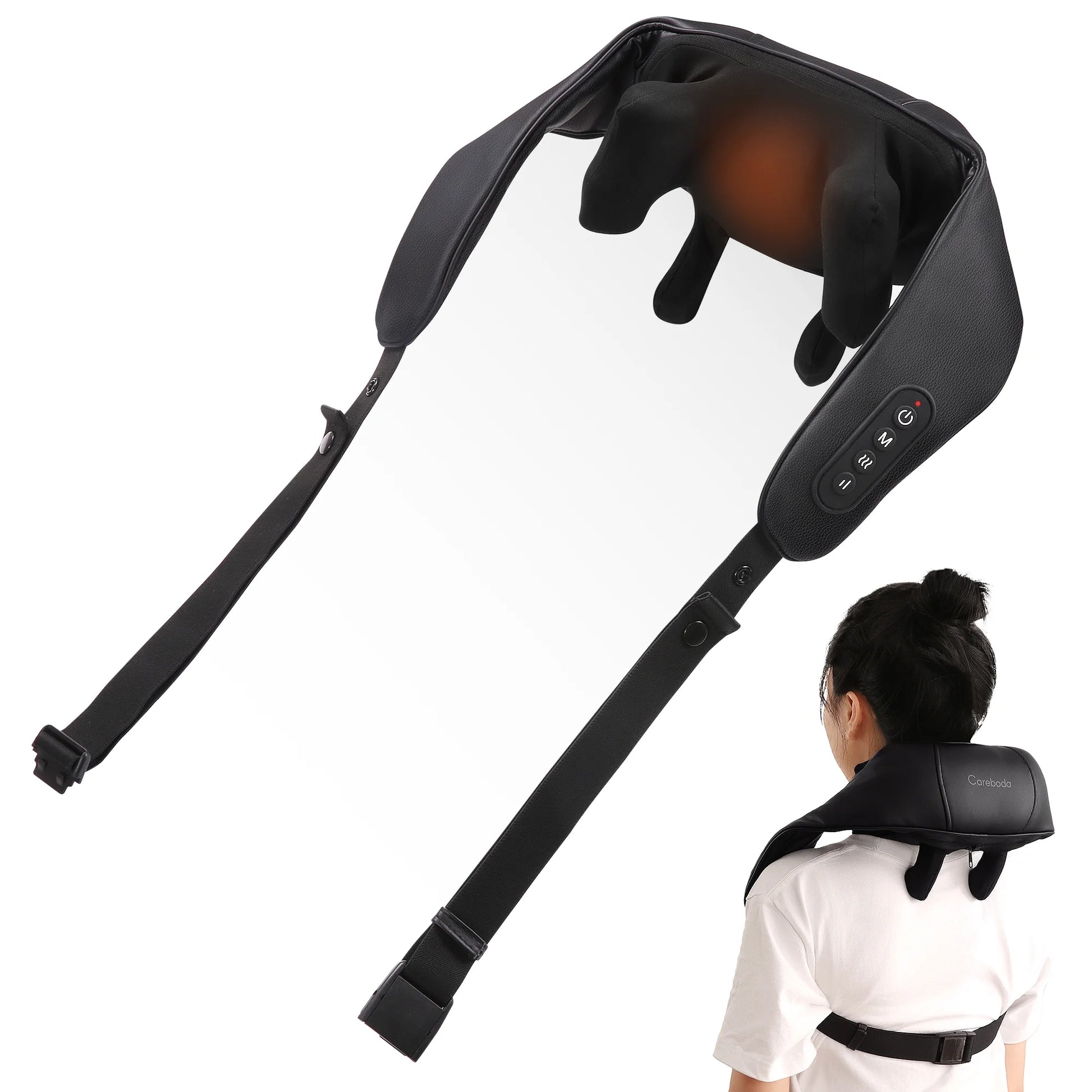 Cordless Shiatsu Neck Massager with Heat, Portable 6D Kneading Shoulder Massager for Pain Relief, Gifts for Mom Dad