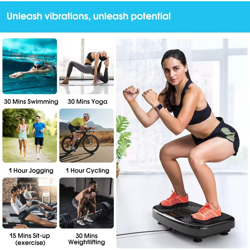 Vibration Plate Exercise Machine for Lymphatic Drainage Weight Loss,Softgym Power Vibration Plate 300-400 Lbs Capacity Full