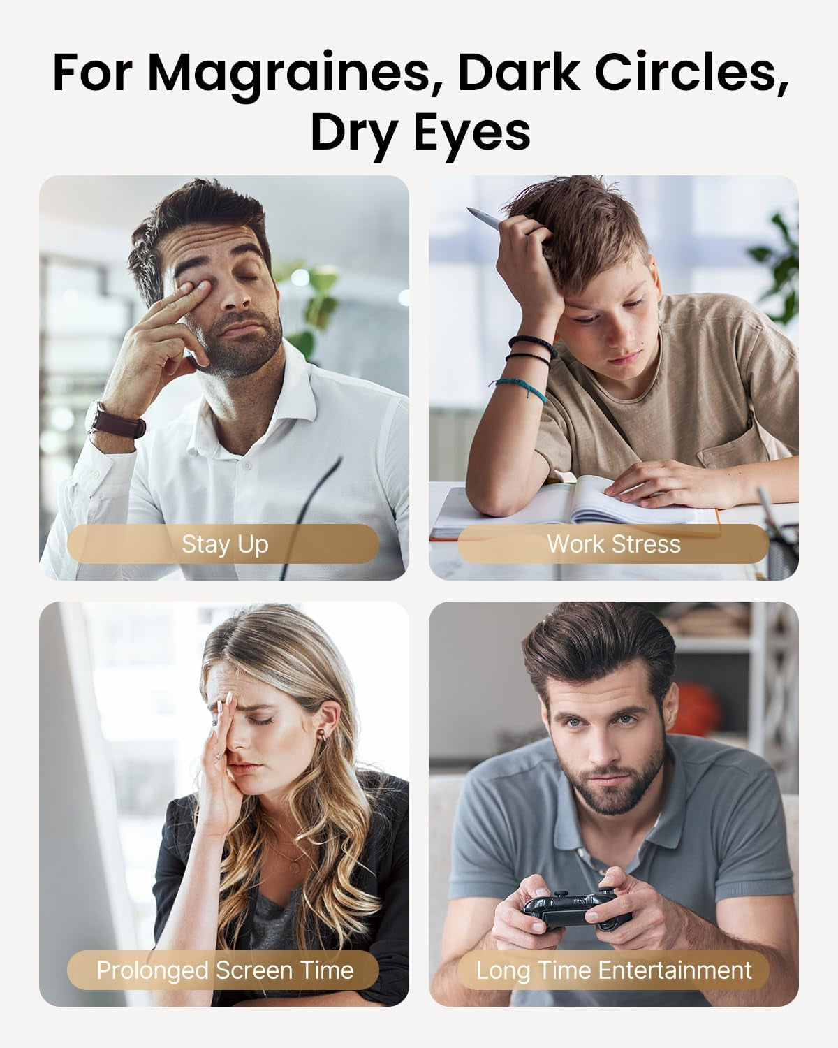 Eye Massager with Heat and Cooling for Migraines, Mothers Day Gifts for Mom, Eyeris 3 FSA HSA Voice Control Eye Massager, Eye Care Device with DIY Massage Setting, Birthday Gifts for Women/Men