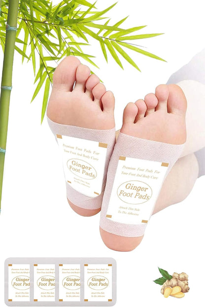 Foot Pads, Ginger Foot Pads, Natural Ginger Powder Bamboo Vinegar Foot Patches 20 Packs.