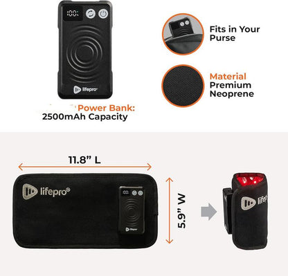 Lifepro Micro LED Light Therapy Belt - Enhance Recovery & Performance with LED Light Therapy | Adjustable Intensity & Vibration