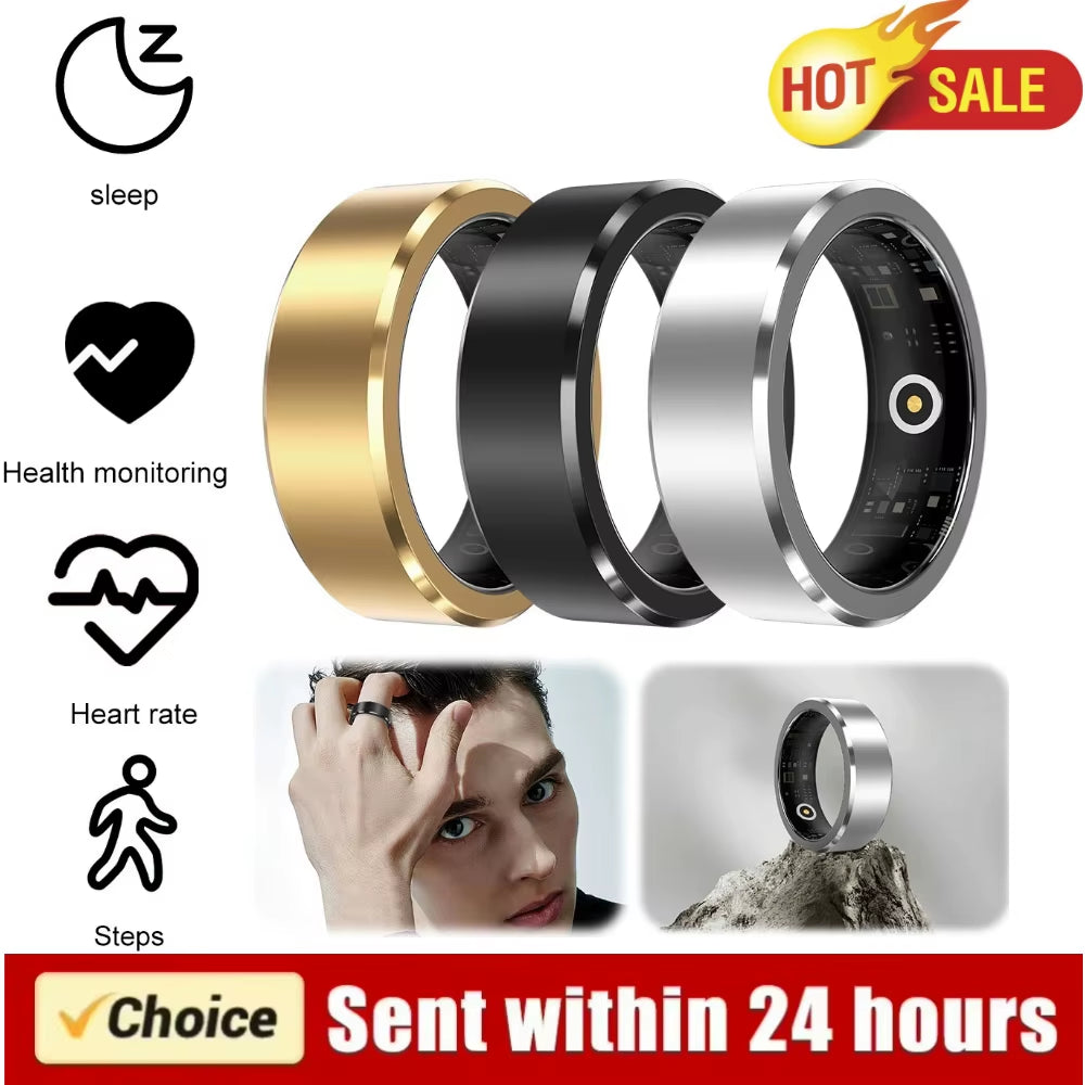 Smart Ring Waterproof Sport Intelligent Health Ring Health Monitor Activity & Sleep Tracker for Men Women for Android Ios
