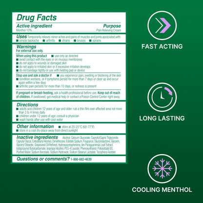 (2 Pack)  Overnight Pain Relief Cream, Back Knee Muscle Joint and Arthritis Pain Relievers, 3 Oz