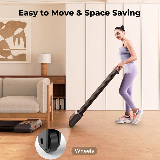 Deerrun Walking Pad,2024 Upgrade Smart under Desk Treadmill, 2.2HP Small Quiet Portable Treadmill,Walking Treadmill under Desk,App & Remote Control, Knee-Protective,No-Assembly