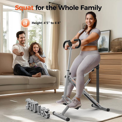 Flybird Squat Fitness Machine , Ride & Rowing Motion for Glutes, Thighs, Abs, and Leg Strength Training at Home, Foldable Core Trainer with 4 Resistance Levels,Whole Body Workout Machine with 330Lbs Capacity