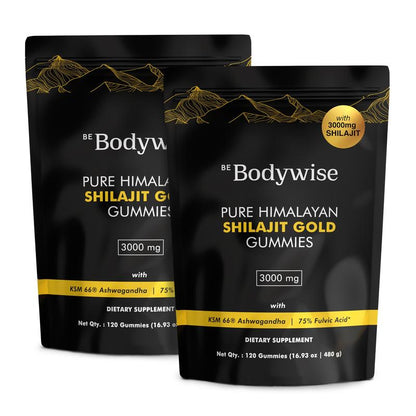 Be Bodywise by Root Labs Pure Himalayan Shilajit Gummies | 3000Mg with KSM-66 Ashwagandha, Gokshura, Fulvic Acid & 85+ Trace Minerals | No Added Sugar | Non-Gmo | for Men & Women | 60 Vegan Gummies | Natural Strength, Focus & Stamina Support