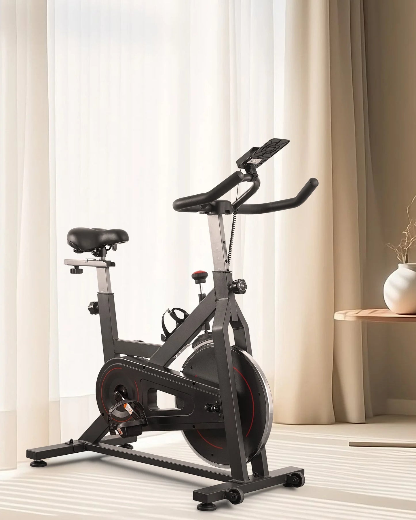 Exercise Bike Indoor Cycling Bike with 300Lbs. Big Seat Cushion for Home Cardio Leg Workout