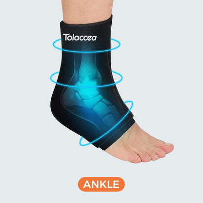 Tolaccea Ankle Foot Ice Pack Wrap for Injuries Reusable Gel Ice Pack for Hot and Cold Therapies Flexible Cold Pack for Achilles Tendonitis Plantar Fasciitis Swelling Sprained Post-Surgery Recovery