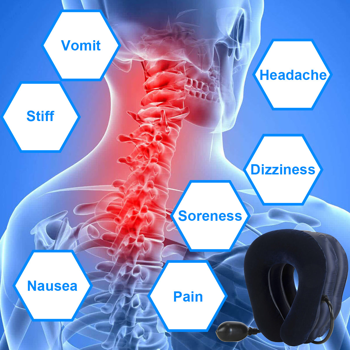 Cervical Neck Traction Device Collar Brace Support Pain Relife Stretcher Therapy