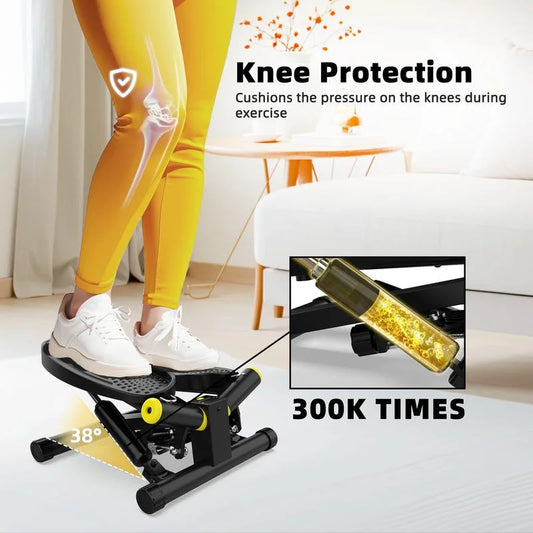 Ziwwvy Steppers for Exercises, Twisting Stepper for Butt Lifting with Resistance Bands and 330Lbs Weight for Home and Office Use with LCD Monitor and Dual Hydraulic Fitness System to Sharping Waist