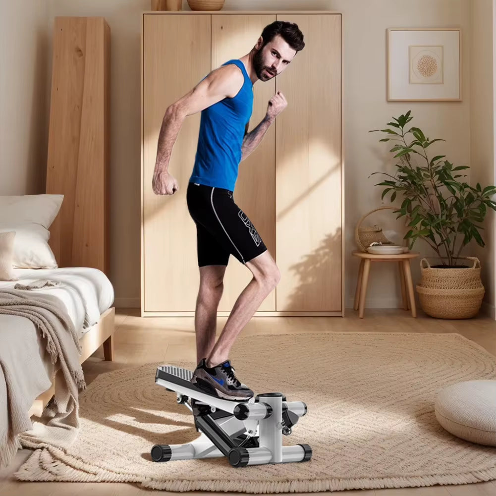 Mini Stepper Stair Stepper Max 120Kg Pedal Stepper LED Display Slimming Treadmill with Pull Rope for Slimming Exercise
