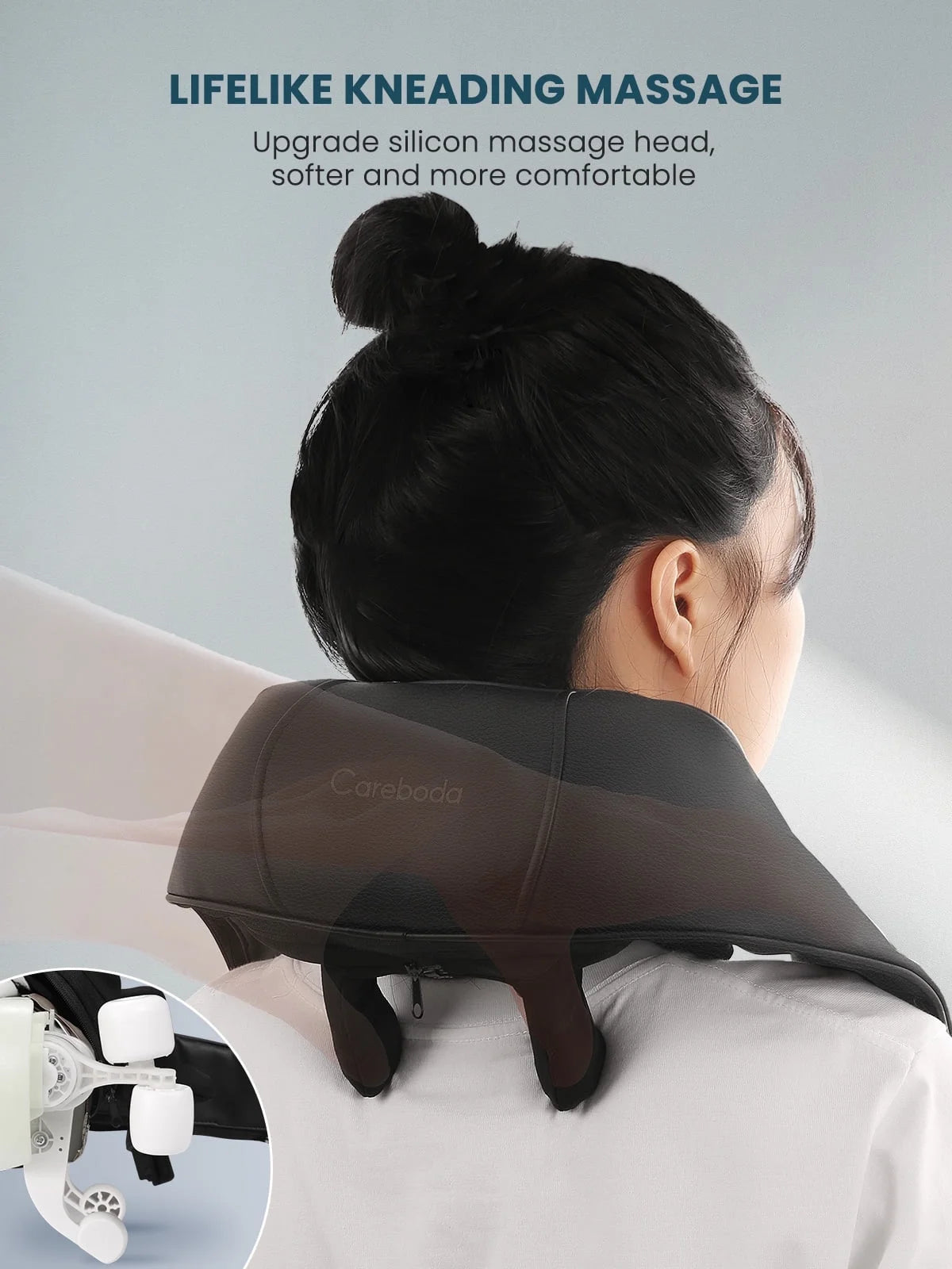 Cordless Shiatsu Neck Massager with Heat, Portable 6D Kneading Shoulder Massager for Pain Relief, Gifts for Mom Dad