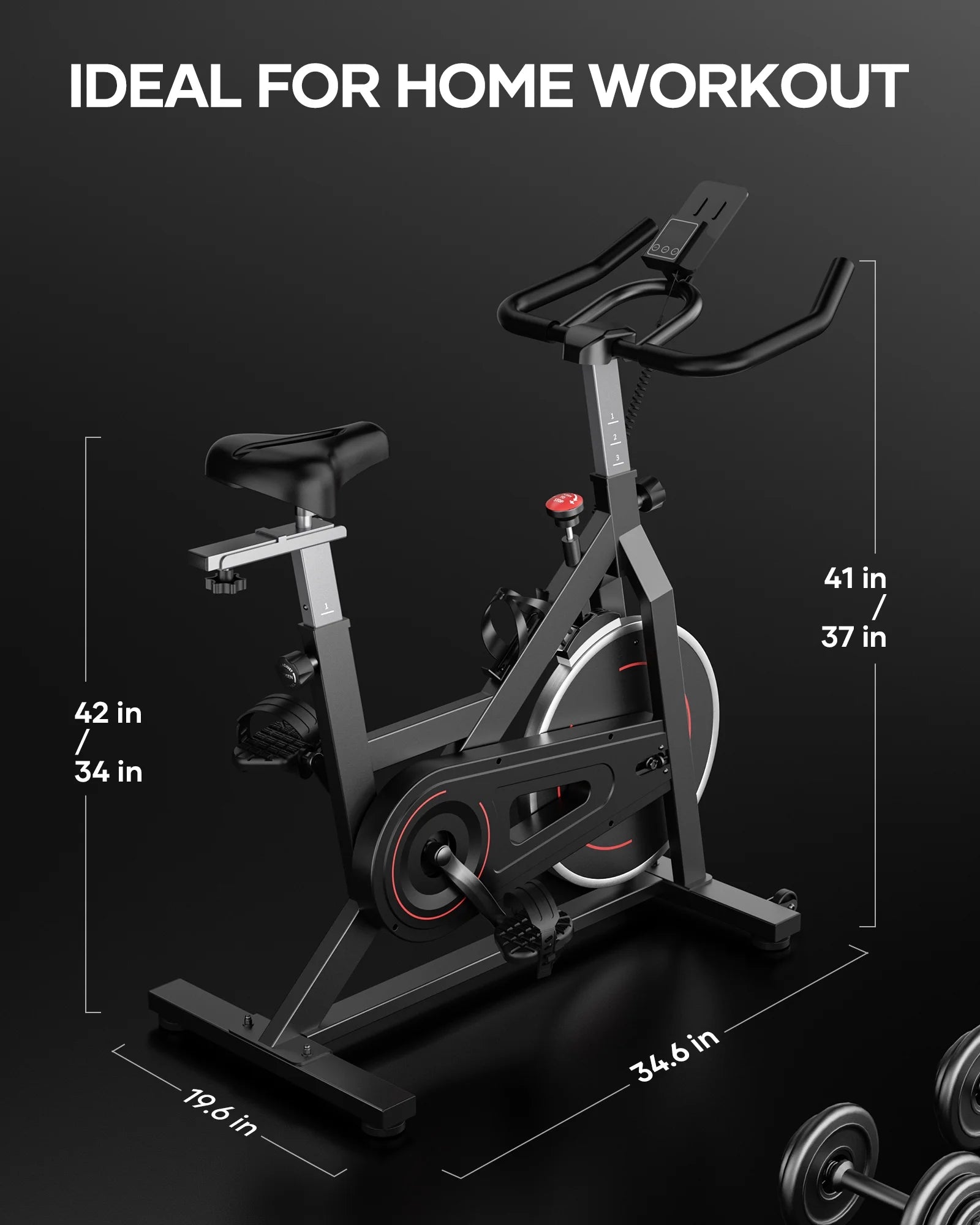 Exercise Bike Indoor Cycling Bike with 300Lbs. Big Seat Cushion for Home Cardio Leg Workout