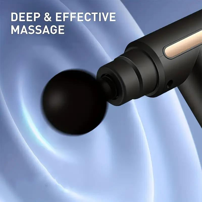 Mini Comfort Electric Fascia Massager Portable Handheld with 4 Replacement Heads for Home Gym Workout USB Electric Muscle Massager Durable Body Care